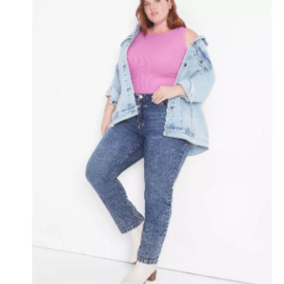Lane Bryant MID RISE SLIM STRAIGHT ANKLE JEANS size 24 NWT - Picture 1 of 9